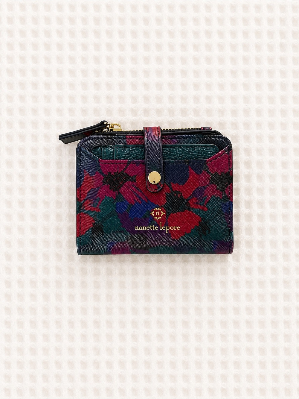 Nanette Lepore Floral Printed Small Wallet in Red, Green, Blue